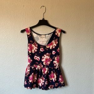Anthropologie-Postage Stamp floral print top with keyhole back-Size Small